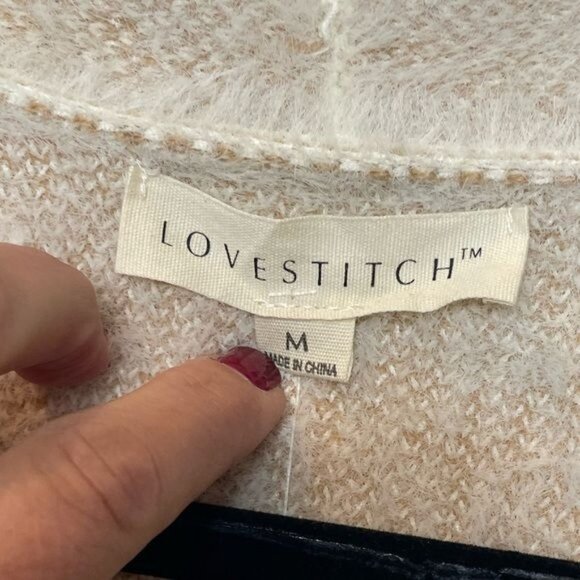 Love Stitch Merrilees Swimwear Lurex Detail Mohair Cardigan Ivory Medium NWT - Picture 4 of 10